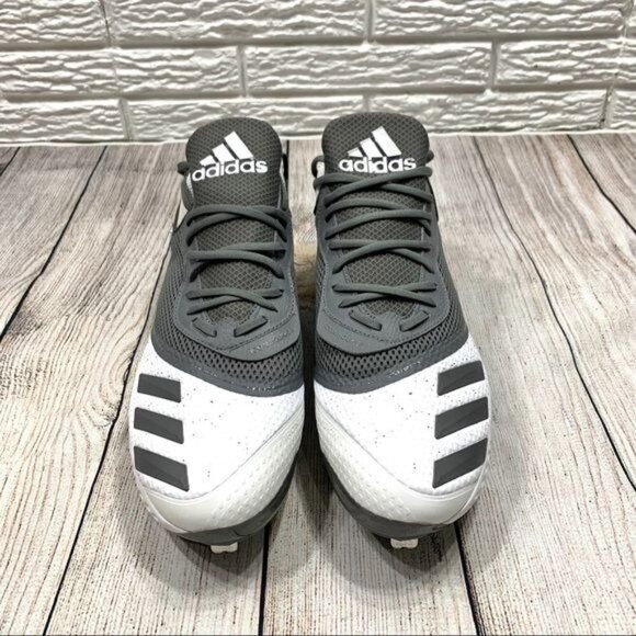Adidas Grey & White Icon Bounce Baseball Cleats Size 17 main image 5